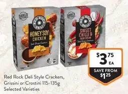 Foodworks Red Rock Deli Style Crackers, Grissini or Crostini offer