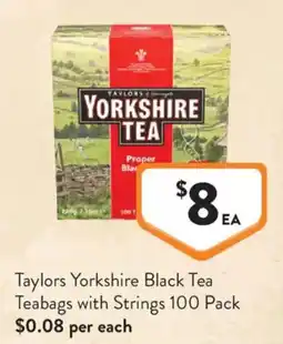 Foodworks Taylors Yorkshire Black Tea Teabags with Strings offer