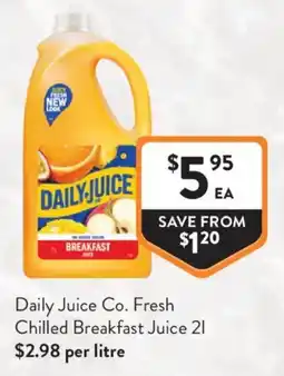 Foodworks Daily Juice Co. Fresh Chilled Breakfast Juice offer