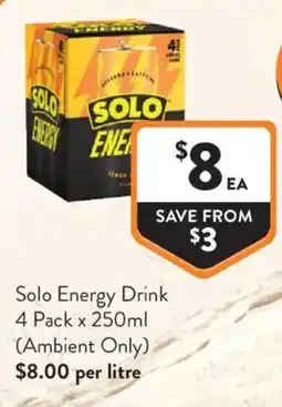 Foodworks Solo Energy Drink offer