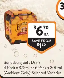 Foodworks Bundaberg Soft Drink offer