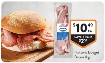 Foodworks Huttons Budget Bacon offer
