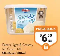 Foodworks Peters Light & Creamy Ice Cream offer
