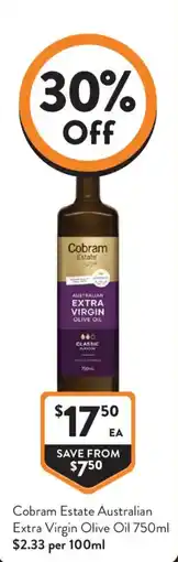 Foodworks Cobram Estate Australian Extra Virgin Olive Oil offer