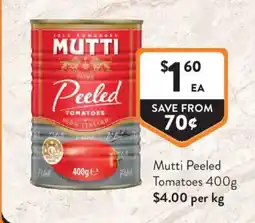 Foodworks Mutti Peeled Tomatoes offer