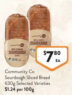 Foodworks Community Co Sourdough Sliced Bread offer