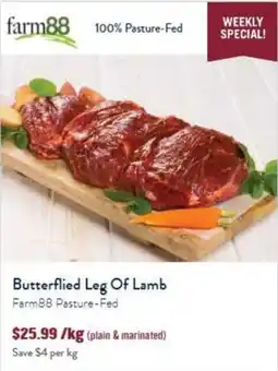 Tasman Butchers Butterflied Leg Of Lamb Farm88 Pasture-Fed offer