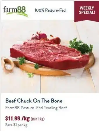Tasman Butchers Beef Chuck On The Bone Farm88 Pasture-Fed Yearling Beef offer