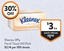Foodworks Kleenex 3Ply Facial Tissue offer