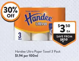 Foodworks Handee Ultra Paper Towel offer