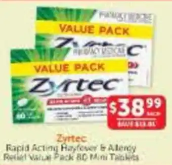 Zyrtec Rapid Acting Hayfever & Allergy Relief Value Pack RD Mini Tablets