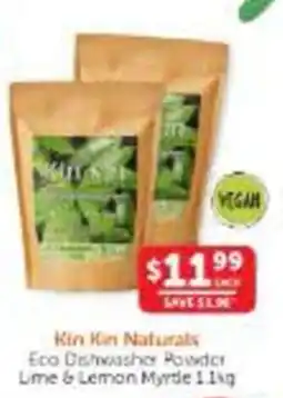 WHOLELIFE Kin Kin Naturals Eco Dishwasher Powder Lime & Lemon Myrtle offer