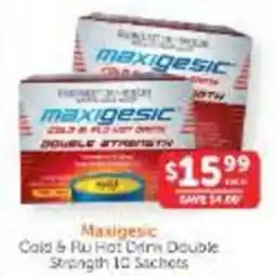 WHOLELIFE Maxigesic Cold & Flu Hot Drink Double Strength offer