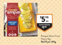 Foodworks Pampas Short Crust Pastry offer