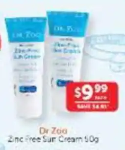WHOLELIFE Dr Zoo Zinc Free Sun Cream offer
