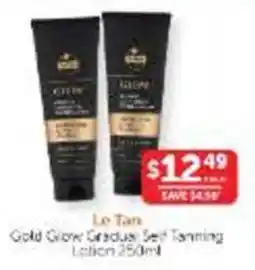 WHOLELIFE Le Tan Gold Glow Gradual Self Tanning Lotion offer
