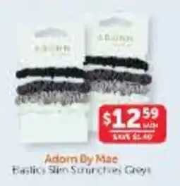 WHOLELIFE Adorn By Mac Elastic Slim Scrunchies Grey offer