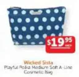 WHOLELIFE Wicked Sista Playful Polka Medium Soft A-Line Cosmetic Bag offer