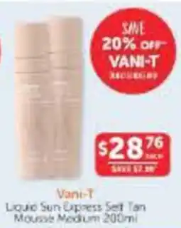 WHOLELIFE Vani-T Liquid Sun Express Self Tan Mousse Medium offer