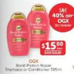 WHOLELIFE OGX Bond Protein Repair Shampoo or Conditioner offer