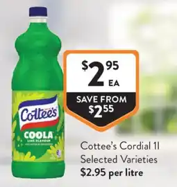 Foodworks Cottee's Cordial offer