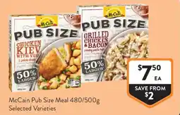 Foodworks McCain Pub Size Meal offer