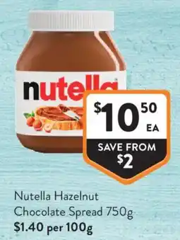 Foodworks Nutella Hazelnut Chocolate Spread offer