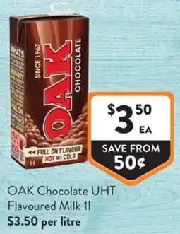 Foodworks OAK Chocolate UHT Flavoured Milk offer