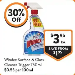 Foodworks Windex Surface & Glass Cleaner Trigger offer