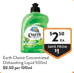 Foodworks Earth Choice Concentrated Dishwashing Liquid offer
