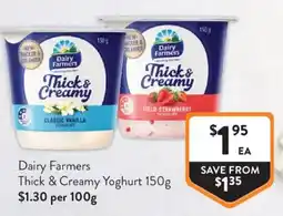 Foodworks Dairy Farmers Thick & Creamy Yoghurt offer