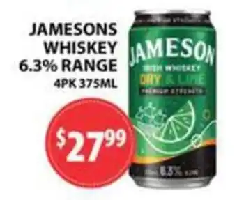 Jameson Irish Whiskey Dry & Lime