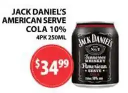 Star Liquor Jack Daniel's American Serve Cola offer
