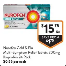 Foodworks Nurofen Cold & Flu Multi-Symptom Relief Tablets offer