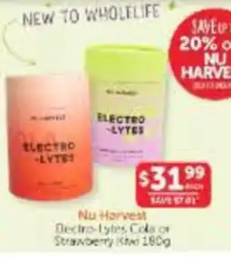 WHOLELIFE Nu Harvest Electro-Lytes offer