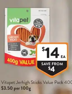 Foodworks Vitapet Jerhigh Sticks Value Pack offer
