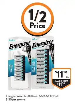 Foodworks Energizer Max Plus Batteries offer