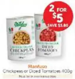 WHOLELIFE Manfuso Chickpeas or Diced Tomatoes offer