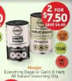 WHOLELIFE Mingle Everything Bagel or Garlic & Herb All Natural Seasoning offer