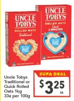 Supa Valu Uncle Tobys Rolled Oats offer