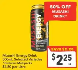 Supa Valu Musashi Energy Drink offer
