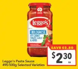 Supa Valu Leggo's Pasta Sauce offer