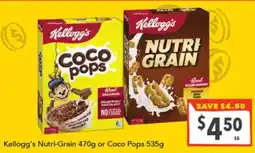 Supa Valu Kellogg's Nutri-Grain or Coco Pops offer