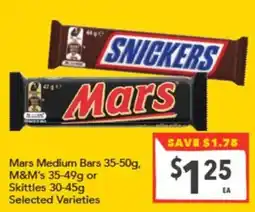 Supa Valu Mars Medium Bars offer