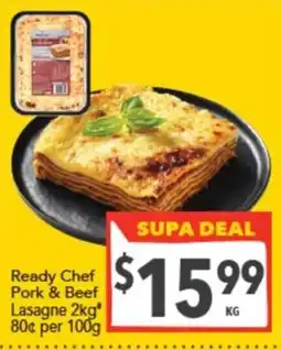 Supa Valu Ready Chef Pork & Beef Lasagne offer