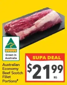 Supa Valu Australian Economy Beef Scotch Fillet Portions offer