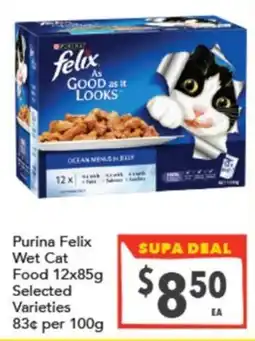 Supa Valu Purina Felix Wet Cat Food Selected Varieties offer