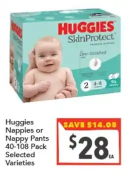 Supa Valu Huggies Nappies or Nappy Pants offer