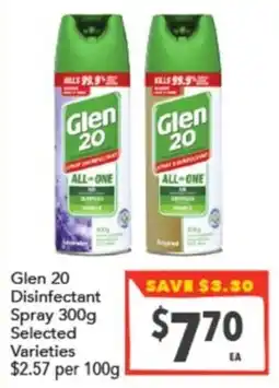 Supa Valu Glen 20 Disinfectant Spray offer