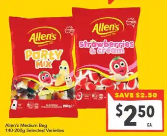 Supa Valu Allen's Medium Bag Selected Varieties offer